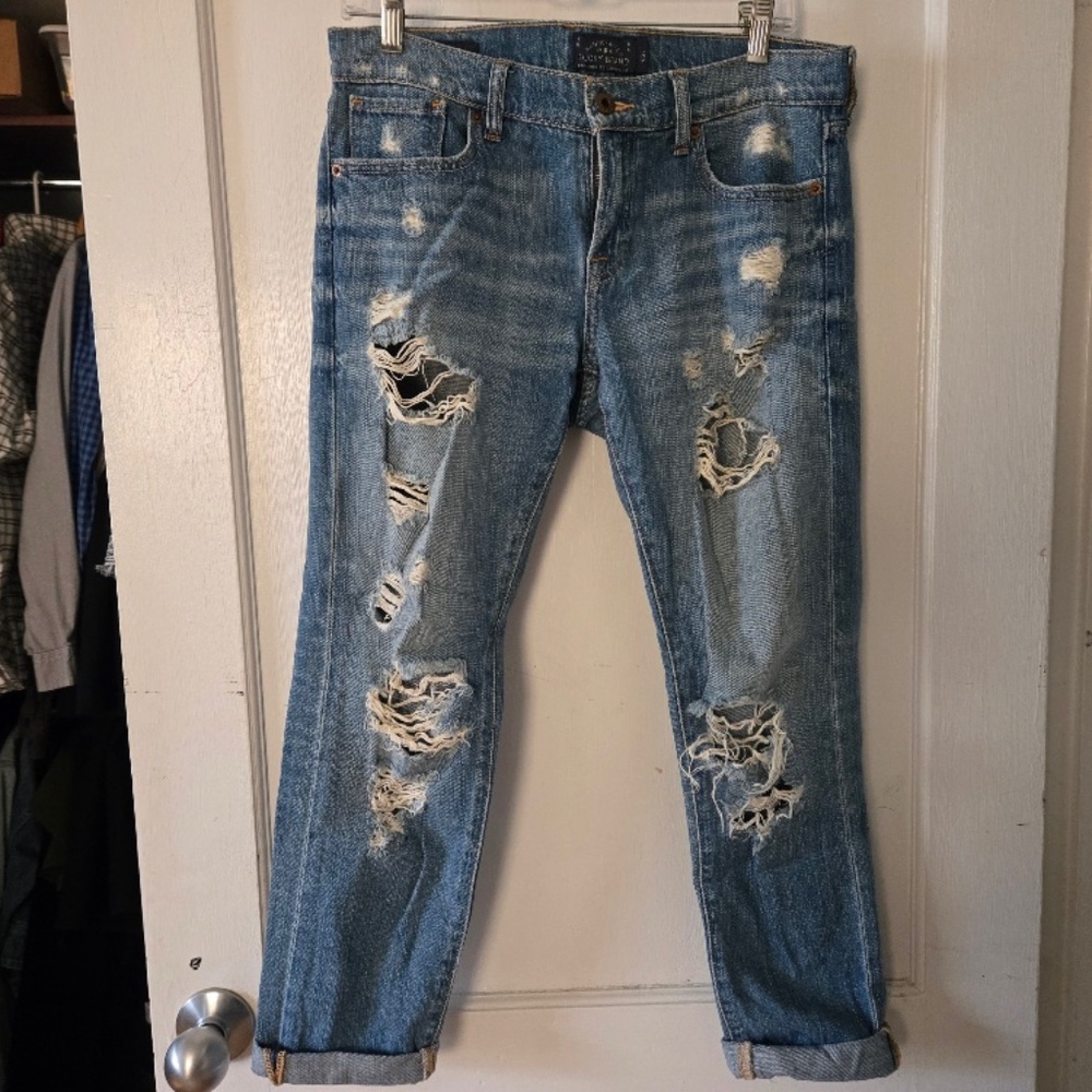 lucky brand sienna cigarette jeans distressed jeans - size 4/27